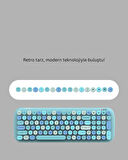 BUĞZ Retro Daktilo Stilli Kablosuz Klavye Mouse Seti – Sessiz ve Şık