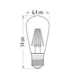 BUĞZ CATA CT 4284 Rustik 6W Led Ampul Amber 2700K E27 Duy