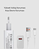 BUĞZ 120W Süper Hızlı Şarj Adaptörü – Type-C Kablo Dahil, Yüksek Voltaj Korumalı