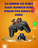 BUĞZ Çocuklar ve Yetişkinler İçin Uygun 500 Oyunlu Taşınabilir Mini Retro El Konsolu