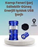 BUĞZ Şarj Edilebilir Güneş Enerjili Kızaklı Kamp Feneri – USB Çıkışlı, Katlanabilir, Dayanıklı ve Çok Fonksiyonlu