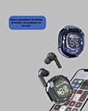 BUĞZ Bluetooth 5.3 Kablosuz Kulaklık 30mm Sürücü LED Ekranlı Mikrofonlu