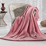Burç Pearly Çift Kişilik Polar Battaniye Pembe 200 x 220 cm