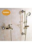 Banyo Altın Dore Duş Seti Özel Taşlı Yeni Model..!!! Adınıza Faturalı 5yıl Garantili Ürün