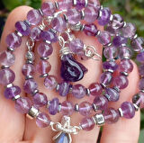 2182 Labradorit Ametist el yapımı kolye