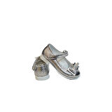 Fiyra 8013 Gümüş Taşlı Kurdeleli Cırtlı Bebe Kız Çocuk Babet