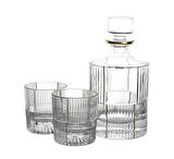 Mikasa Moor Gold Çizgili Cam Viski Seti 3 Parça  950ml-280ml P361.101586