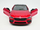 Kinsmart BMW M8 Diecast Metal Çek Bırak Araba 1:34 Ölçek Kırmızı