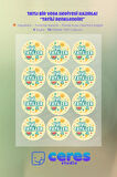 İyi Tatiller Sticker Seti İ9 - 96 Adet Yuvarlak Etiket | Yapışkanlı, Parlak Kuşe Çıkartma Kağıdı