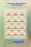 İyi Tatiller Sticker Seti İ1- 96 Adet Yuvarlak Etiket | Yapışkanlı, Parlak Kuşe Çıkartma Kağıdı