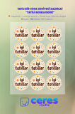 İyi Tatiller Sticker Seti İ5- 96 Adet Yuvarlak Etiket | Yapışkanlı, Parlak Kuşe Çıkartma Kağıdı