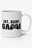 Eat Sleep Baskılı Kupa Bardak Baskılı Kahve Kupa Bardak