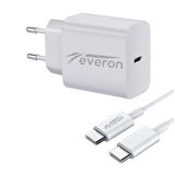 Everon 25W Hızlı Şarj Cihazı TypeC Kablolu EVR001