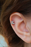 Z Harfi Piercing Gümüş Renkli Harf Piercing Z