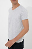 Adam Boxes V Yaka T-shirt N-Simplo - Açık Gri