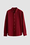Regular Fit Bordo Düz Kışlık Gömlek 7HC02ORT13265
