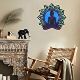 Veraart Epoksili Meditasyon Yoga Buda Figürlü Duvar Dekorlu Gece Lambası 60x65 cm