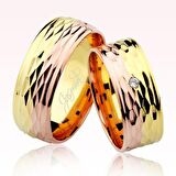 Rose Desenli Altın Alyans 2201-3