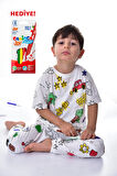 En Sevimli Figürleri Özel Kalemi ile BOYANABİLİR Çocuk Pijama Takımı (Yıkama Sonrası Leke Bırakmaz)
