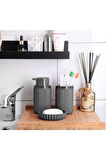 Banyo Takımı Diş Fırçalık Sıvı Sabunluk Katı Sabunluk 3 Lü Set Gri 3319  601 - C - GRİ        