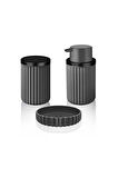 Banyo Takımı Diş Fırçalık Sıvı Sabunluk Katı Sabunluk 3 Lü Set Gri 3319  601 - C - GRİ        