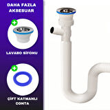 GÜÇLÜ Güçlü Plastik Çamaşır Makinesi Girişli Körüklü Lavabo Sifonu