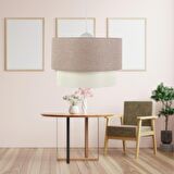 ArtGift Katlı Pasta Tekli Avize Açık Kahve Dokuma Yatak Odası Salon Antre Sarkıt