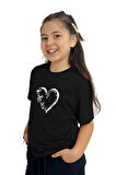 Kalp Baskılı Kız Çocuk Tişört | %100 Pamuk, Şık ve Rahat