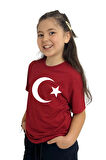 Ay Yıldız Baskılı Kız Çocuk Tişört | %100 Pamuk, Şık ve Rahat
