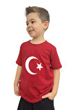 Ay Yıldız Baskılı Çocuk Tişörtü | %100 Pamuk, Şık ve Rahat Tasarım