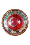 Bakır Tablo Türk Bayrağı Model 25 cm Ebatlı Özel El İşçiliği Safir Tablo