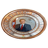 Bakır Tablo Recep Tayyip Erdoğan Bakır Duvar Tablosu 25 cm ebatlı Bakır Duvar Tablosu Safir Tablo