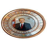 Bakır Tablo Recep Tayyip Erdoğan Bakır Duvar Tablosu 25 cm ebatlı Bakır Duvar Tablosu Safir Tablo
