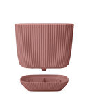 Omnipazar KRS-381 Dekoratif Plastik Mercan Kare Saksı 0.27 Litre No 1