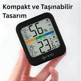 NPT33A Dijital İç Mekan Termometresi ve Nem Ölçer, Geniş Ekranlı, Konfor Göstergeli (Siyah)