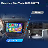 Mercedes-Benz Viano 2004-2013 Yıl 1GB Ram 16GB Hafıza 9 İnç Android 14 Cihaz Kablosuz Carplay Kablosuz Android Auto Multimedya Navigasyon Double Teyp Araç Monitor Ekran