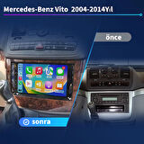 Mercedes-Benz Vito 2004-2014 Yıl 2GB Ram 32GB Hafıza 9 İnç Android 14 Cihaz Kablosuz Carplay Kablosuz Android Auto Multimedya Navigasyon Double Teyp Araç Monitor Ekran