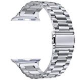 Apple Watch 2/3/4/5/6/7/8/Se/Ultra 42 44 45 49MM Uyumlu Çelik Baklalı Metal Kordon