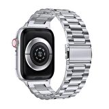 Apple Watch 2/3/4/5/6/7/8/Se/Ultra 42 44 45 49MM Uyumlu Çelik Baklalı Metal Kordon