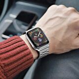 Apple Watch 2/3/4/5/6/7/8/Se/Ultra 42 44 45 49MM Uyumlu Çelik Baklalı Metal Kordon