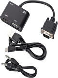 VGA HDMI Dönüştürücü Adaptörü VGA Kaynak Çıkışı Tv Dizüstü Bilgisayar Masaüstü Monitör İçin