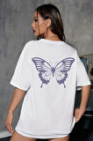Unisex Butterfly Baskılı Tasarım T-shirt