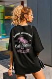 Unisex California Baskılı Tasarım Tshirt