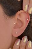 Gold Çelik Yıldız Piercing 6 mm Tragus Helix Kıkırdak Conch