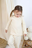 Basic Fitilli İnterlok Kumaş %100 Pamuk 1-5 Yaş Vizon Bebek Pijama Takımı