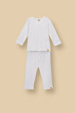 Basic Fitilli İnterlok Kumaş %100 Pamuk 1-5 Yaş Vizon Bebek Pijama Takımı