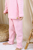 Basic Fitilli İnterlok Kumaş %100 Pamuk 1-5 Yaş Vizon Bebek Pijama Takımı