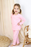 Basic Fitilli İnterlok Kumaş %100 Pamuk 1-5 Yaş Vizon Bebek Pijama Takımı