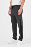 Erkek Siyah-Antrasit Standart Fit Normal Kesim Düz Paça Cep Fermuarlı Rahat Jogger 2'li Eşofman Altı