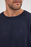 Erkek Lacivert Standart Fit Normal Kesim Pamuklu Basic Bisiklet Yaka Sweatshirt MTLCE113-Lacivert